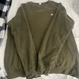 Olive green crew neck sweatshirt